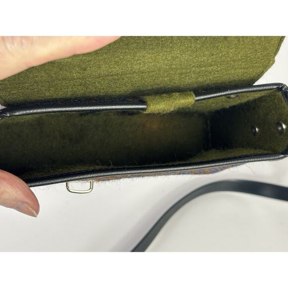 Vintage Belding California Saddle Leather Tweed Bag Crossbody Bag Purse 7x5.5" - Picture 15 of 16